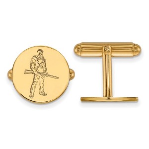 Black Bow Jewelry 14k Yellow Gold West Virginia Mountaineers NCAA Cuff Links - 1 of 3