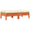 vidaXL Patio Footstool with Cushion Wax Brown Solid Wood Pine - 2 of 4