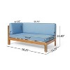 FIONECA X-Back 4-Piece Outdoor Sofa Set with Cushions & Coffee Table, Patio Conversation Set for Garden, Deck, Backyard, Blue - 3 of 4
