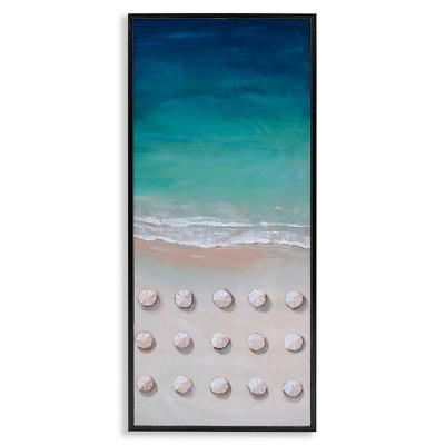 Stupell Industries Aerial Umbrellas on Beach Coast, 13" x 30"