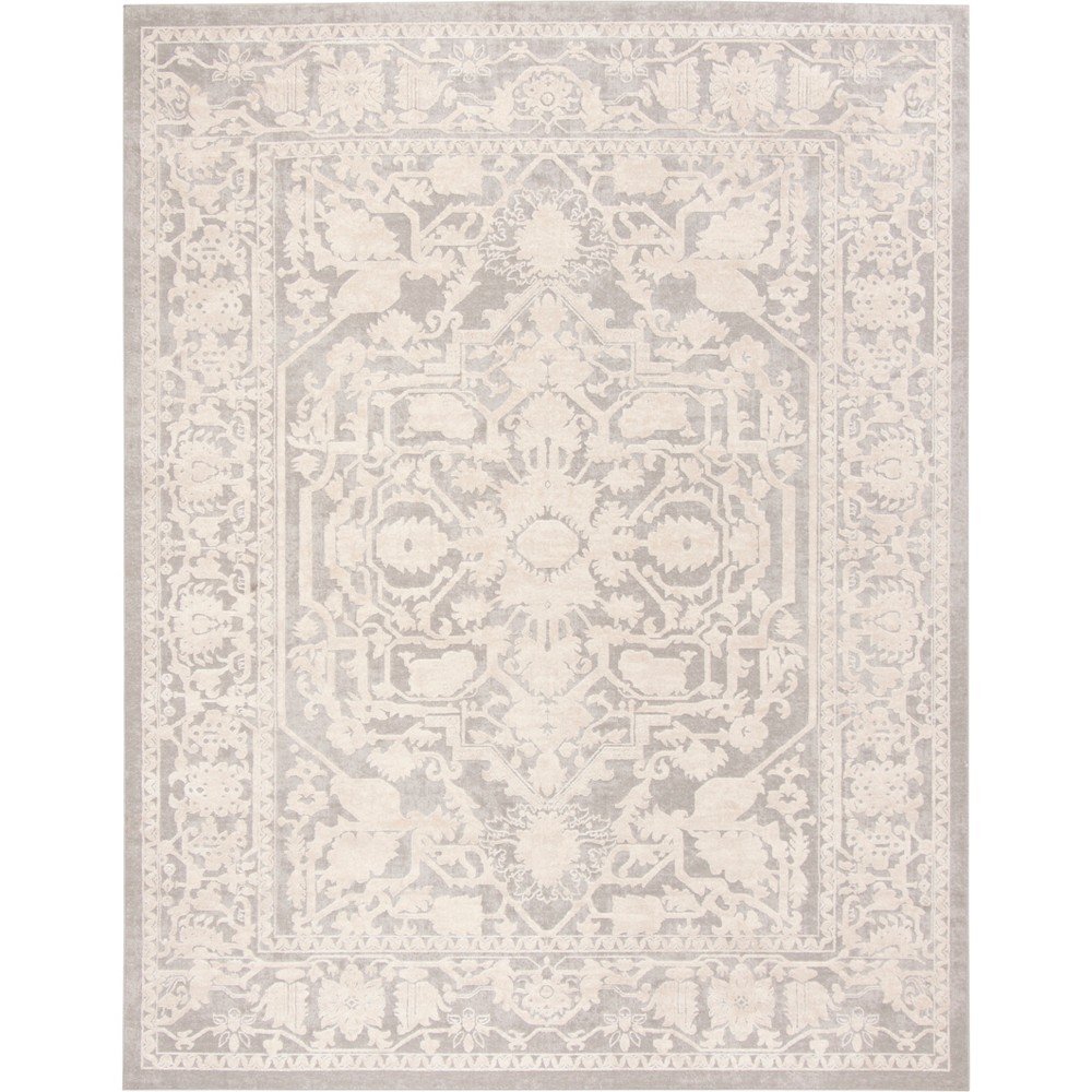 5'X7' Danika Floral Loomed Area Rug Light Gray/Cream - Safavieh