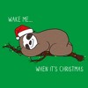 Juniors Womens Lost Gods Christmas Wake Me Sloth T-Shirt - 2 of 4