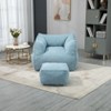 CAVINAS Modern Comfy Foam Bean Bag Chair with Footstool,High Back Bean Bag Couch,Accent Chairs for Living Room - 2 of 4