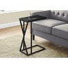 Monarch Specialties Accent Table C-Shaped End Side Snack Living Room Bedroom Metal Laminate Black Contemporary Modern - 2 of 4