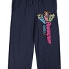Powerpuff Girls Bubbles Blossom Buttercup Flying Above Logo Men's Navy Sleep Pajama Pants - 2 of 3