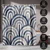 71x74 Blue Abstract Shower Curtain - 100% Polyester - Water-Resistant Bath Curtain - 4 of 4