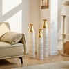 Zeus & Ruta White Glazed Metal Floor Vases Set of 3 - 24"/28.7"/33.5"H, Gorgeous Large Decorative Vases for Home - 3 of 4