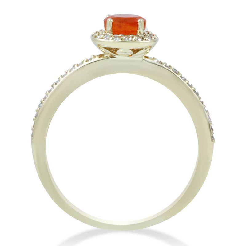 Pompeii3 7/8ct Orange Sapphire & Diamond Cushion Halo Ring 14K Yellow Gold, 3 of 5
