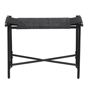 Ridstar Hand-Woven Paper Rope Ottomans For Entryway, Living Room, Bedroom & Office-Black - 1 of 4