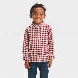 Toddler Boys' Long Sleeve Reversible Flannel Shirt - Cat & Jack™ Burgundy