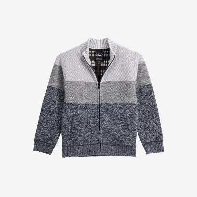 X RAY Boy's Full Zip Mock Neck Sweater With Fleece Lining