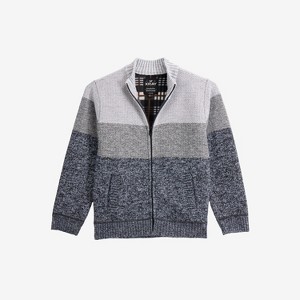 X RAY Boy's Full Zip Mock Neck Sweater With Fleece Lining - 1 of 3