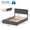 Velvet Bed Frame with Four Storage Drawers and USB Charging Station, Greey Bed Frame with Storage Headboard and Wooden Slats Support - 3 of 4