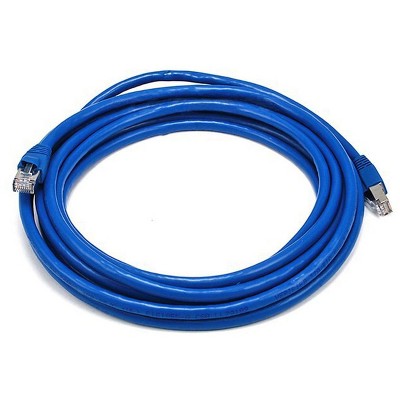 Monoprice Cat6A Ethernet Patch Cable - 14 Feet - Blue | Snagless RJ45, Stranded, 550Mhz, STP, Pure Bare Copper Wire, 10G,26AWG