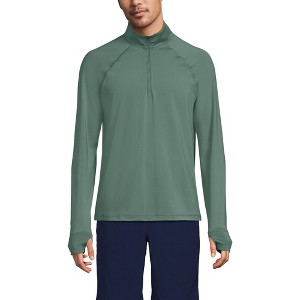 Lands' End Men's UPF 50 Cooling Quarter Zip Mock Neck Rash Guard