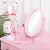 Kids' Vanity Set with Mirror, Makeup Table and Stool for Girls, Vanity Desk and Chair with Wood Makeup Playset for 4-9 Girls - 3 of 4