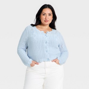 Women's Western Crafted Cardigan - Universal Thread™ Light Blue