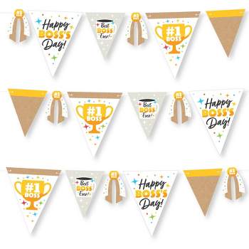 Big Dot of Happiness Happy Boss's Day - DIY Best Boss Ever Pennant Garland Decoration - Triangle Banner - 30 Pieces