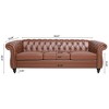 84.65" Chesterfield Rolled Arm 3 Seater Upholstered Sofa, Tufted Sofa Couch-ModernLuxe - image 3 of 4