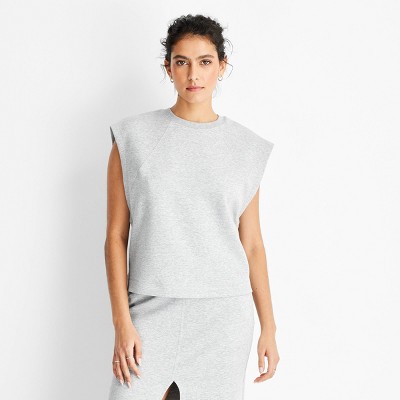 Women's Fleece Muscle Tank Top - Future Collective Heather Gray