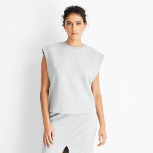 Women's Fleece Muscle Tank Top - Future Collective Heather Gray - 1 of 3