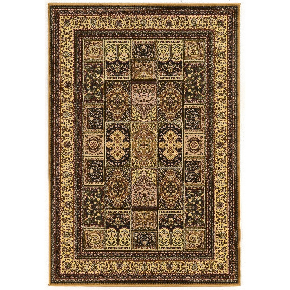 8'x10' Persian Style Treasures Baktiyari Rug Off White/Black - Linon