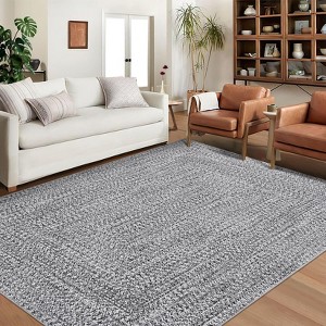 Modern Washable Area Rug, Soft Non-Slip Carpet for Living Room & Bedroom, Large Farmhouse Throw Rug, Non-Shedding, Stain Resistant (Multi) - 1 of 4