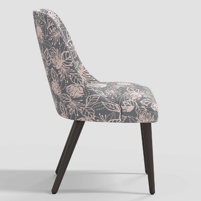 Geller Modern Dining Chair In Botanical Sketch Floral Gray Pink Threshold™ Target
