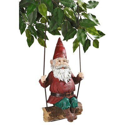 Design Toscano Sammy the Swinging Gnome Sculpture: Set of Two