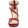 Allegra K Women's Back Zipper Platform Stiletto Heels Ankle Strap Sandals - 2 of 4