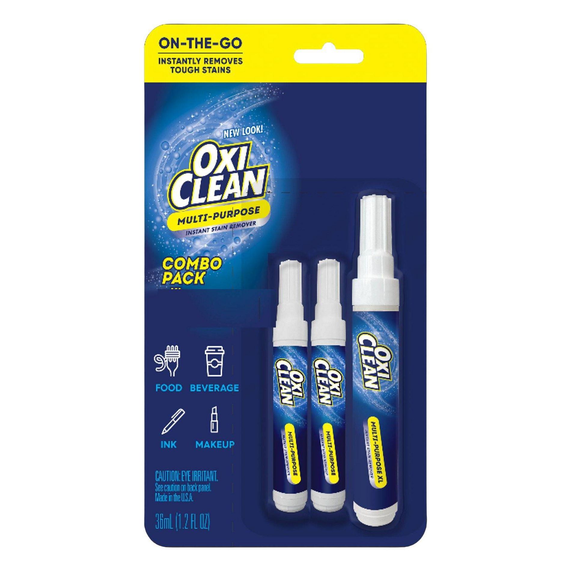 OxiClean On the Go Stain Remover Pen 3pk Combo - 1.2oz: Aluminum-Free, No Fragrance Added, Bleach-Free