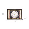 HomeRoots 80" X 56" Black White And Yellow Cotton Hanging Tapestry - 3 of 4
