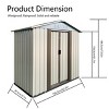 5FTx3FT Outdoor Waterproof Metal Garden Tool Storage Shed,Backyard Apex Roof Garden Shed with Aluminum Alloy Frame and Sliding Doors-Coolbibila - 4 of 4