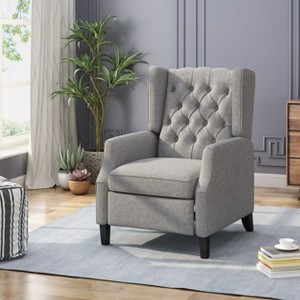 Modern Wingback Manual Recliner with Solid Wood Legs Accent Chair for bedroom living room-Christopher Knight Home - 1 of 4