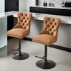 Aged and Retro PU Swivel Barstools Adjusatble Seat Height from 26-33 Inch, Modern Bar Stools with Backs Comfortable Tufted,Set of 2 - Leovsnove - 3 of 4