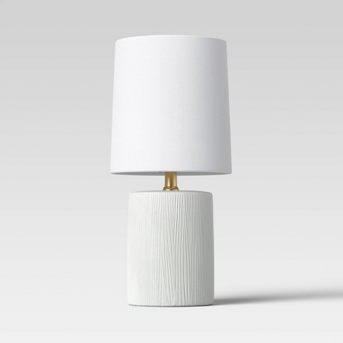 Textural Ceramic Mini Cylinder Shaped Table Lamp White - Threshold™ : Target