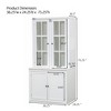 TiramisuBest 75.25'' Tall Freestanding Pantry Cabinet with Glass Door, Lattice Window & Storage,Farmhouse Hutch,White - 4 of 4