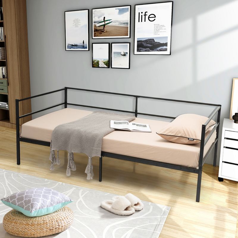Costway Twin Daybed Sofa Bed Frame Metal Platform with Headboard for Guest - Living Room, 2 of 11