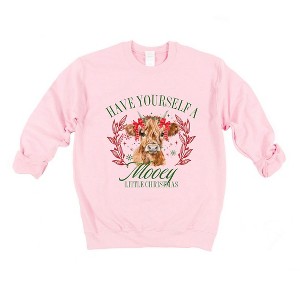 Simply Sage Market Women's Graphic Sweatshirt Mooey Christmas - 1 of 4