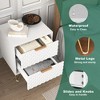 CIPACHO White 2-Piece Nightstand Set - 2-Drawer Modern Wood Table with Gold Legs (Bedroom/Living Room) - 4 of 4