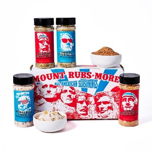 Man Crates Mount Rubsmore BBQ Seasoning Gift Set – All-American Collection of Barbecue Rubs & Spices for Meat Lovers - 1 of 4