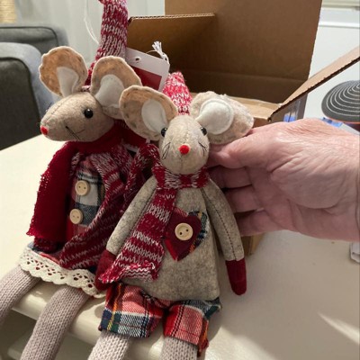Northlight Boy And Girl Sitting Plush Christmas Mice Figures - 16 ...