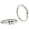 Pompeii3 1/4t Diamond Engagement Wedding Ring Semi Mount Set 14K White Gold - 3 of 4