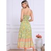 INSPIRE CHIC Women's Summer Spaghetti Strap A-Line Flowy Smocked Midi Boho Floral Sundresses - 3 of 4