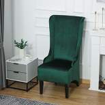 HomCom Retro Armless Velvet Upholstered Accent Chair with Curved Backrest