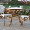 Emma & Oliver Colmar Indoor/Outdoor Bistro Style 31.5 in. Table with PE Rattan, Glass Top, and Bamboo Finished Metal Frame - 2 of 4