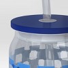 14.5 fl oz Glass Straw Tumbler Blue Check - Room Essentials™ - 3 of 3