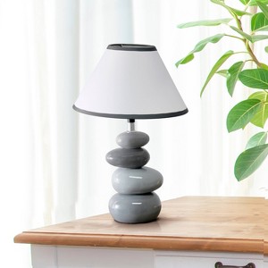 Creekwood Home Priva 14.7" Contemporary Ceramic Stacking Stones Table Desk Lamp - 1 of 4