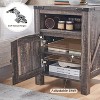 SinCiDo 18"Farmhouse Charging End Table, Wood Rustic Nightstand with Adjustable Storage Shelf, Sofa Side Table for Bedroom - 4 of 4