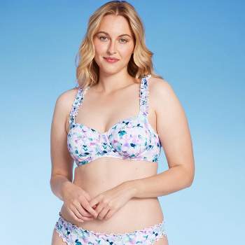 Swimsuits For All Women's Plus Size Romancer Colorblock Halter Triangle  Bikini Top - 18, Neon Mint Oasis : Target